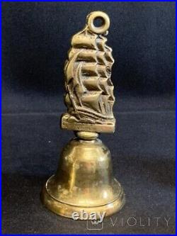 Vintage 4 Bells Collection Germany Bird Ship Brass Collector Decor Rare Old 20th