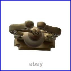 Vintage 6.5 Solid Brass Dragon Koi Fish Ship Desk Mantle Asian Style Bell