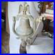 Vintage 6 Rocking Steer Head Brass Patio Garden Farm Dinner Bell Eagle On Top
