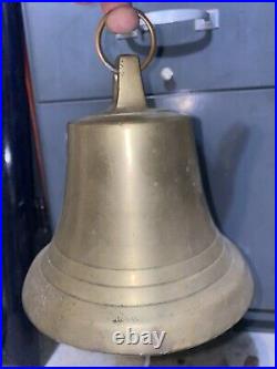 Vintage 7x 7 Tall SOLID BRASS SHIPS BELL Withstopper Loud