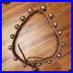 Vintage/Antique 15 Brass Sleigh Bells on a 48 Double Thick Leather Belt/Strap