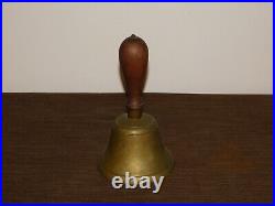 Vintage Antique 9 High Handheld Brass School Teachers Bell