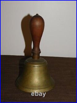 Vintage Antique 9 High Handheld Brass School Teachers Bell