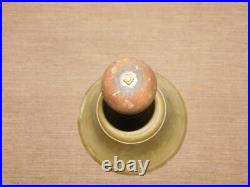 Vintage Antique 9 High Handheld Brass School Teachers Bell