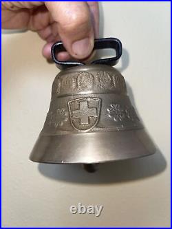 Vintage Antique Alb Gusset Uetendorf Brass Cow Bell