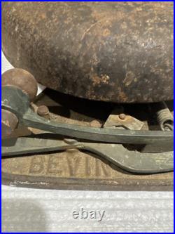 Vintage Antique Bevin 10 inMechanical Iron Boxing Bell, Early 1900's