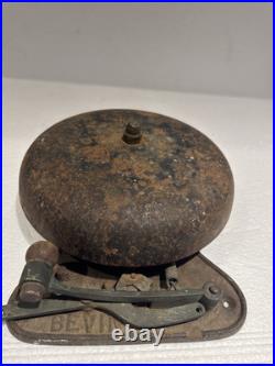 Vintage Antique Bevin 10 inMechanical Iron Boxing Bell, Early 1900's