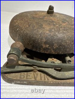 Vintage Antique Bevin 10 inMechanical Iron Boxing Bell, Early 1900's