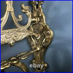 Vintage Antique Brass Bell Door Knocker Wall Mount Vocem-Meam-a Ovime-Tangit