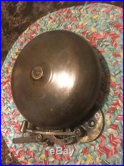 Vintage Antique Brass Boxing, Fire, School, Bell, 8 Brass Base Unrestored