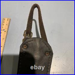 Vintage Antique Brass Graduated Sleaigh Bells On Leather