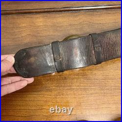 Vintage Antique Brass Jingle Sleigh Bells Primitive Leather Strap Bells LARGE