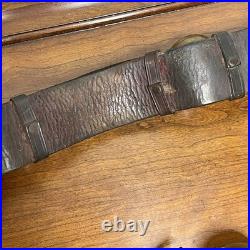 Vintage Antique Brass Jingle Sleigh Bells Primitive Leather Strap Bells LARGE