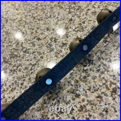 Vintage/Antique Brass Sleigh Bells Set Of 18 On a 58 Leather Strap Christmas