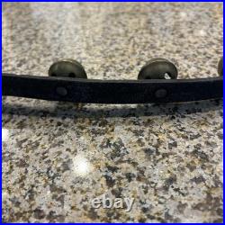 Vintage/Antique Brass Sleigh Bells Set Of 18 On a 58 Leather Strap Christmas