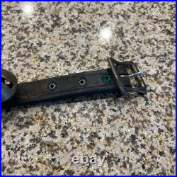 Vintage/Antique Brass Sleigh Bells Set Of 18 On a 58 Leather Strap Christmas