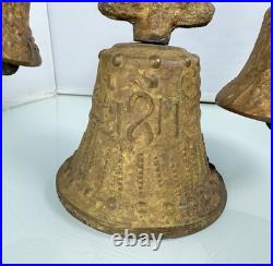 Vintage Antique Bronze Wing Spread Eagle 1811 Bird Triple Bell Working Bells Vintage Antique Bronze Wing Spread Eagle 1811 Bird Triple Bell Working Bells