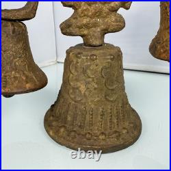 Vintage Antique Bronze Wing Spread Eagle 1811 Bird Triple Bell Working Bells Vintage Antique Bronze Wing Spread Eagle 1811 Bird Triple Bell Working Bells