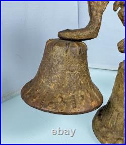 Vintage Antique Bronze Wing Spread Eagle 1811 Bird Triple Bell Working Bells