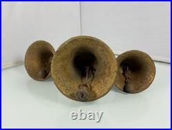 Vintage Antique Bronze Wing Spread Eagle 1811 Bird Triple Bell Working Bells