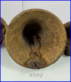 Vintage Antique Bronze Wing Spread Eagle 1811 Bird Triple Bell Working Bells