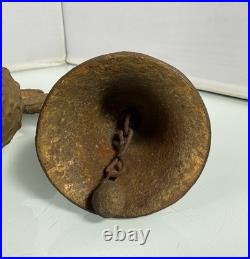 Vintage Antique Bronze Wing Spread Eagle 1811 Bird Triple Bell Working Bells