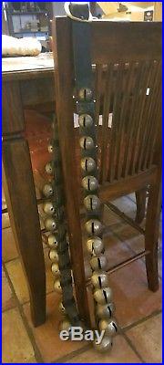 Vintage Antique Draft Horse Sleigh Bells 29 Brass Bells 86 Long Leather Strap