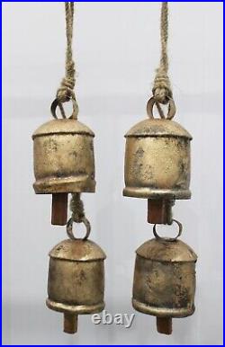 Vintage Antique Metal Cow Bells Brass Windchimes Craft Bells 4 Inch H 100 Pc