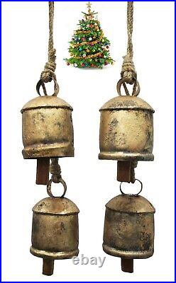 Vintage Antique Metal Cow Bells Brass Windchimes Craft Bells 4 Inch H 100 Pc