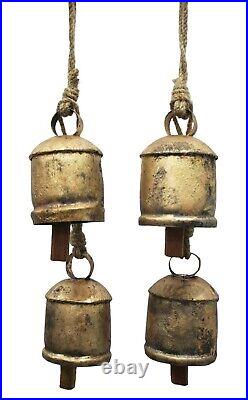 Vintage Antique Metal Cow Bells Brass Windchimes Craft Bells 4 Inch H 100 Pc