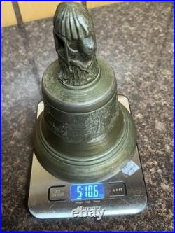 Vintage Antique Ornate Cast Bell Hunting Dog Gun Tree Bronze Heavy 5 lb 10oz