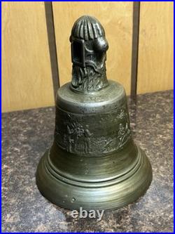 Vintage Antique Ornate Cast Bell Hunting Dog Gun Tree Bronze Heavy 5 lb 10oz