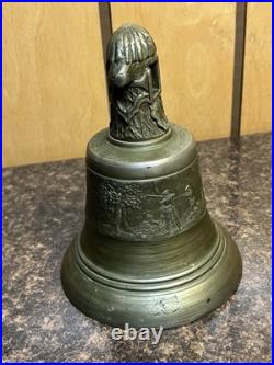 Vintage Antique Ornate Cast Bell Hunting Dog Gun Tree Bronze Heavy 5 lb 10oz