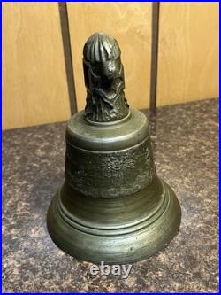Vintage Antique Ornate Cast Bell Hunting Dog Gun Tree Bronze Heavy 5 lb 10oz