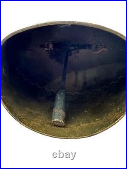 Vintage Antique Swiss Brass Cow Bell 9 x8 With Original Leather Strap