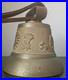 Vintage Antique Swiss Cow Brass Bell, 4.5-in Diameter, Original Leather Collar
