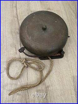 Vintage Antique Wall Mount Brass Boxing Ring Fight Bell Charles Cory & Son Inc