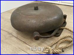 Vintage Antique Wall Mount Brass Boxing Ring Fight Bell Charles Cory & Son Inc