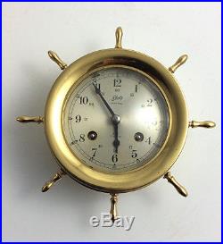 Vintage Aug. Schatz & Sohne nautical ships bell clock