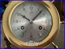 Vintage Aug. Schatz nautical ships bell clock! Beautiful brass clock
