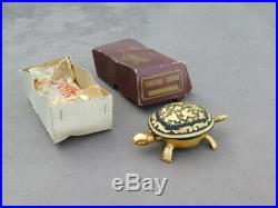 Vintage BOJ Eibar Spain Brass Gold Turtle Hotel Windup Desk Bell Working in Box