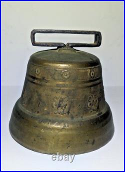 Vintage BRASS Swiss Cow Bell, Antique Alb Gusset Uetendorf, Rare Marked #9