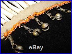 Vintage Blackfeet Child's Breastplate Dentalium Brass Bells Beads Abalone Hide