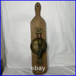 Vintage Bliss Brass Trolley Cable Car Streetcar Bell Mounted On Wood School Yard
