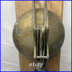 Vintage Bliss Brass Trolley Cable Car Streetcar Bell Mounted On Wood School Yard