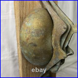 Vintage Bliss Brass Trolley Cable Car Streetcar Bell Mounted On Wood School Yard