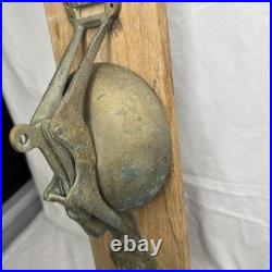 Vintage Bliss Brass Trolley Cable Car Streetcar Bell Mounted On Wood School Yard