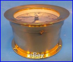 Vintage Boston Brass Ships Bell Clock Manual Wind Excellent Condition