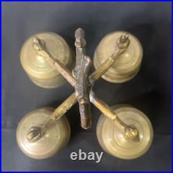 Vintage Brass Alter Bells With Birds Design
