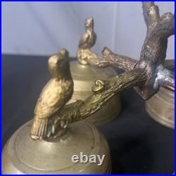 Vintage Brass Alter Bells With Birds Design